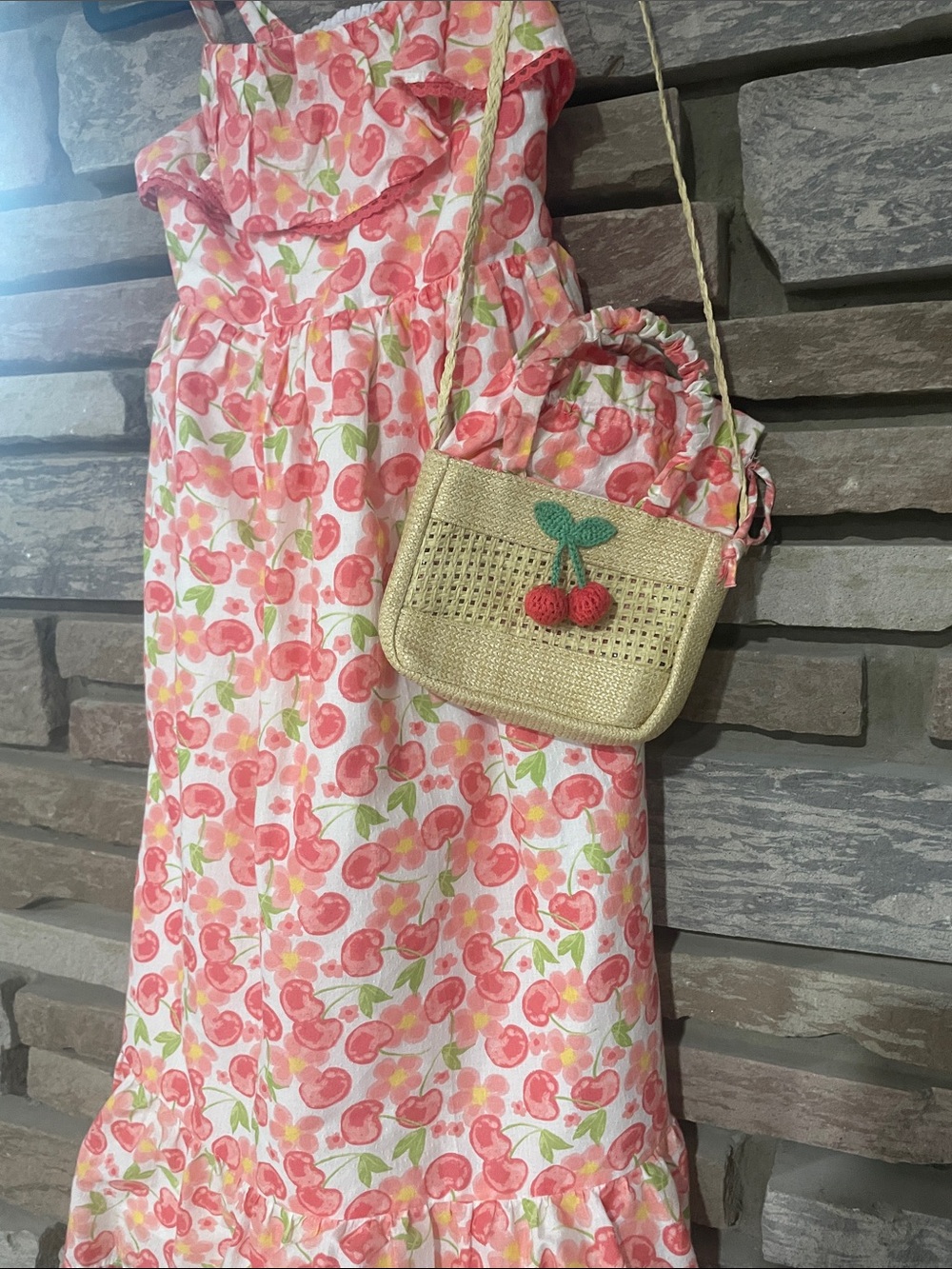 Girls Cherry-Print Ruffle Sundress - Picture 2 of 3